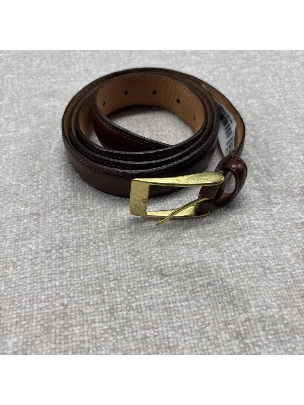 MEN'S WEARHOUSE MADE IN ITALY BROWN FULL GRAIN LEATHER BELT SIZE 44/110cm..